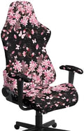 Butterfly Gaming Chair Cover with Armrest Covers Cherry Blossom Office Chair Seat Covers Stretchable Desk Chairs Slipcover for Home Decor, Office Furniture Protectors by Merkmak