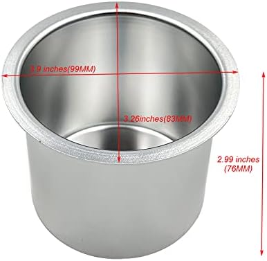 SEETOOOGAMES Jumbo Aluminum Drop-in Poker Table Cup Holder Insert (Pack of 2) (Silver) - Image 2