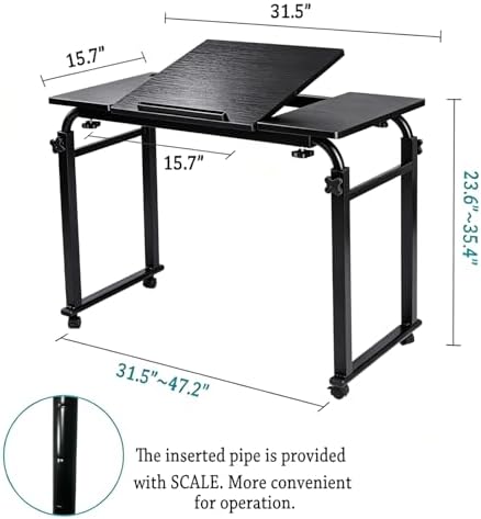 Overbed Laptop Cart Over The Bed Table with Wheels Adjustable Bed Hospital - Image 6