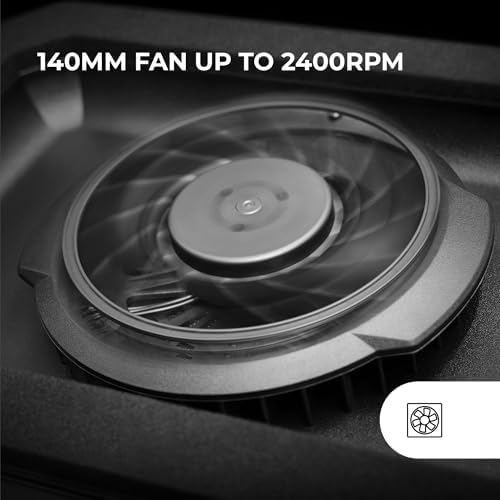 Mars Gaming MNBC Ultra, Cooling Base and Stand, 140 mm Fan, CoolCore Airflow Technology, RGB Chroma, 5 Positions, Compatible with Laptops up to 18 Inches, Smartphone Holder, 4 x USB-A, Black - Image 3