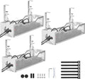 Under Desk Cable Management Tray 3 Pack, Cable Management Under Desk No Drill, Cable Organizer with Clamp for Wire Management, Cord Organizer for Office, Home - No Damage to Table (White) by Litwaro