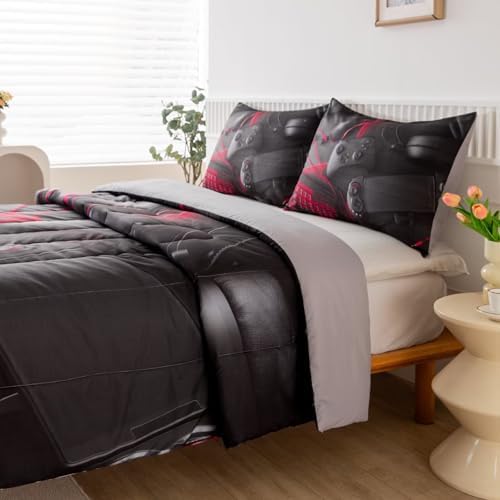 Gaming Comforter for Boys Teens,Game Bedding Sets Twin,Kids Gamer Comforter Set,Video Game Bedroom Bed Set Controller Duvet All Season 3 Piece - Image 6