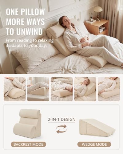Blissful Diary Reading Pillow with Adjustable Neck & Lumbar Support, 21" - Image 4