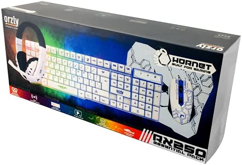 Gaming Keyboard and Mouse and Gaming Headset & Mouse Pad, Wired LED RGB Backlight Bundle for PC Gamers Users - 4 in 1 White Edition Hornet RX-250 - Image 2