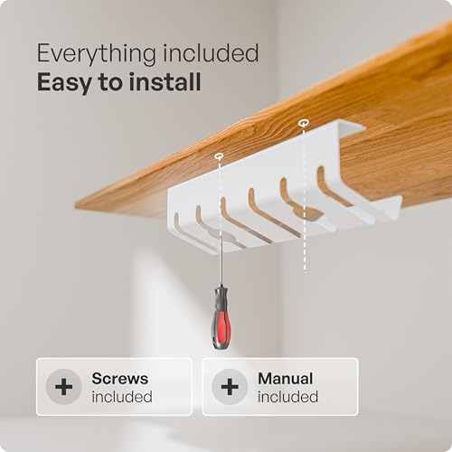 PAMO Cable Management Under Desk, Set of 3 - White - Image 7