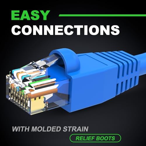 CableGeeker Cat 6 Ethernet Cable 150 ft, High Speed 10Gbps CCA Internet Network Cable, 24AWG Heavy Duty Patch Cord, UTP LAN Internet Patch Cable for Router, Modem, PS5/4, Xbox, Server, Blue - Image 4