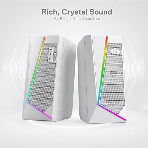 Redragon GS520 Wired 2.0 Channel Stereo Sound Desktop RGB Computer Speakers - Image 3