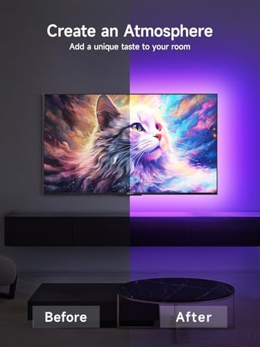KANTUTOE LED Lights for TV, 16.4ft TV LED Backlight for 45-75 Inch TVs, RGB TV Backlight Behind with Music Sync, Smart APP and Button Control Strip Lights USB Powered for Bedroom/Gaming - Image 3