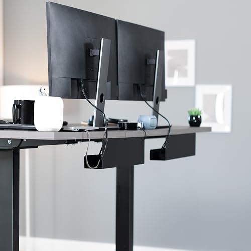 VIVO Under Desk 17 inch Cable Management Trays, Power Strip Holders, Cord Organizers, Wire Tamers for Office and Home, Black, 2 Pack, DESK-AC06-2C - Image 2