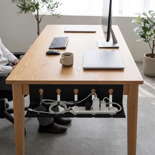 Metal Cable Management Under Desk for Easy mounting Under-Table, Set of 2 - with 10X Cable Ties, Desk Organizer for Office/Home Office Table Thoughtful Cable Tray Holder - Image 6