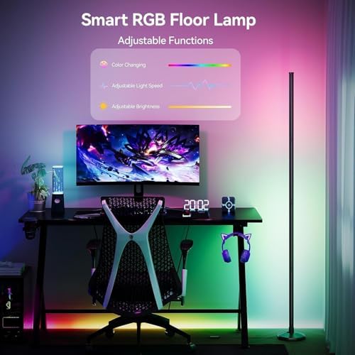 Corner Floor Lamp 2 Packs, Compatible with Alexa & Google Home, Smart RGB LED Corner Lamp with Music Sync 16M Colors 68+ Scene, APP and Remote Control, Ambient Lighting for Bedroom Living Gaming Room - Image 3