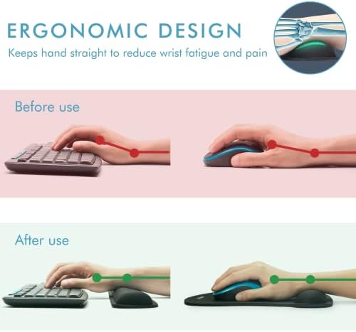 VAGAU Premium Keyboard Wrist Rest and Mouse Pad Wrist Support - Image 3