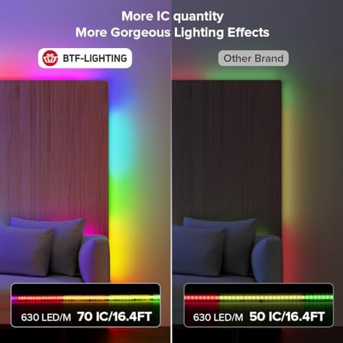 BTF-LIGHTING 32.8FT WS2811 Smart IC RGB DC12V FCOB COB LED Strip Light - Image 3