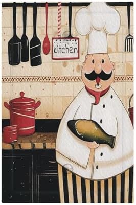Decorative Light Switch Cover Plate Cartoon Fat Happy Chef Cook 1 Gang No Device Single Blank Outlet Covers Wall Plate Switchplate Covers Dimmer Faceplate for Farmhouse Kitchen Decor by JOOJIAO