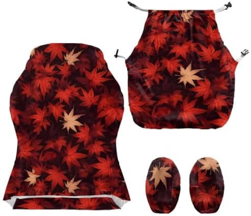 Fall Maple Leaves Gaming Chair Cover with Armrest Set of 4 Office Computer Chair Slipcovers Autumn Theme Split Computer Chairs Slipcovers for Holiday Home Club Office - Image 5