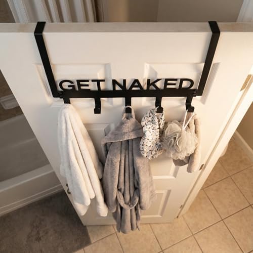 Reallnaive Get Naked Over The Door Hooks Funny Bathroom Decor - Image 4