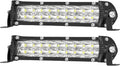 LED Light Bars for Truck, 7 Inch Slim 12V 24V 120W 10000lm Double Row Work Light Bar for Tractor ATV UTV RV RZR Snowblower Golf Cart Lawn Mower Automotive, 2 Pack by SanYoung-AutomotiveLights