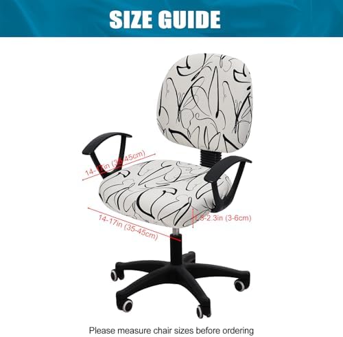 Smiry Stretch Printed Office Computer Desk Chair Covers for Seat & Backrest | Stretch Fit, Soft Fabric Universal Washable Removable, Anti-Dust Rotating Chair Slipcovers Protector - Image 4
