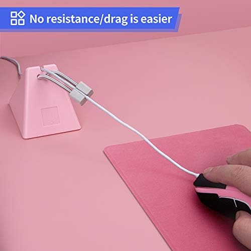 HOTLINEGAMES Mouse Bungee Mouse Cord Clip Cord Management System Fixer Holder for Esports FPS Game (3.0 Pink) - Image 5