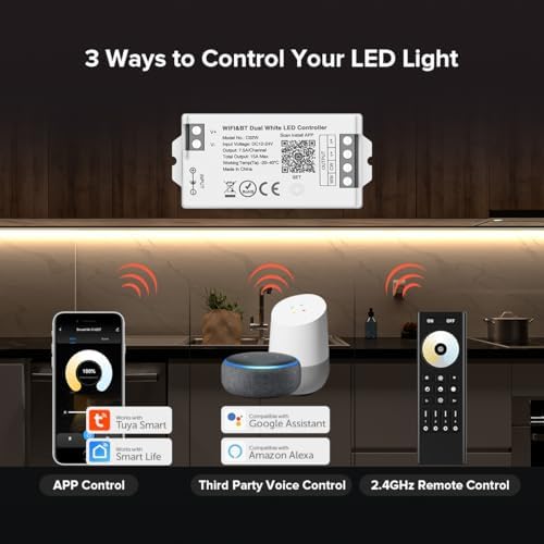 BTF-LIGHTING C02W WiFi Controller for 3pin SMD/COB CCT(+ CW WW) LED Strip - Image 2