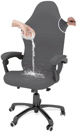 Gaming Chair Cover Game Chair Cover for Reclining Rotating Chair, Dark Gray | Waterproof, Cat Scratch Proof, Stretch with Amrest, Breathable, Anti-Scratch, Pet-Resistant,For Tall High Back Chairs by GOWT