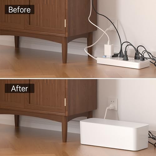 YECAYE Cable Management Box, White, XL+M, 2 Pack - Image 4