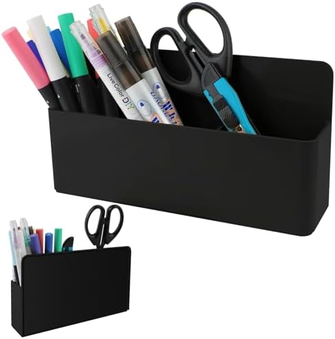 KITANIS Magnetic Pen Holder,3 Compartments Magnetic Dry Erase Marker Holder,Extra Strong Magnet Storage Marker Pen Pencil Organizer for Refrigerator,Whiteboard,Locker Accessories(Long Style) by KITANIS