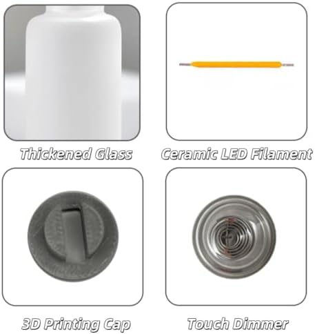 4PCS Dimmable Touch Control USB Light, Frosted Glass Night Lights, Glass Plug in USB Light Bulbs, Cute Interior Car Lights, Retro Led Ambient Lighting, Small Mood Lamp for Bedroom, Hallway, Nursery - Image 4