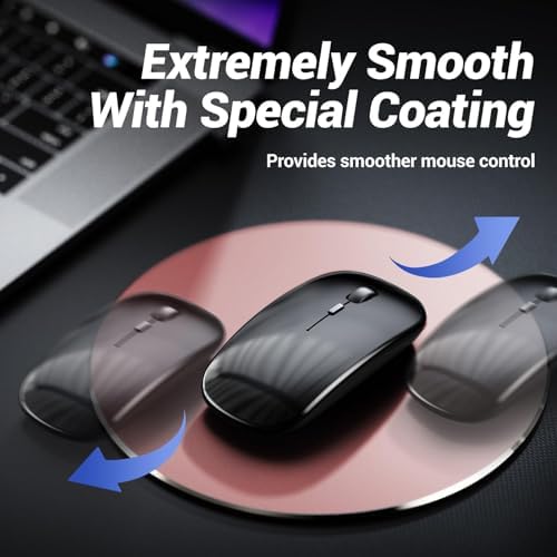 HONKID Metal Aluminum Mouse Pad, Thin Hard Mousepad 7.87 * 7.87 Round Pink - Image 4