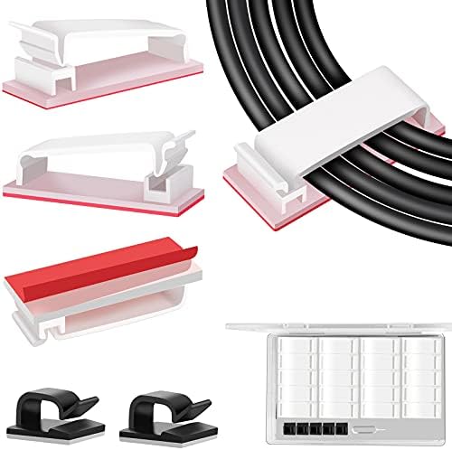 TidyHelper 20 PCS Cable Management Clips, White, for Multiple Cords by TidyHelper