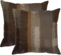 Decorative Throw Pillow Covers, Abstract Brushstroke Pattern in Brown and Gray Tones, Modern Artistic Design, Set of 2，18x18 Pillows Linen Pillowcase by Unknown
