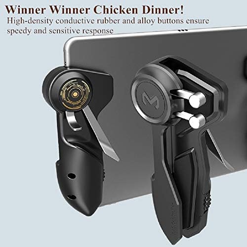 PUBG Controller for Tablet 4 Triggers [6 Finger Operation] Sensitive Shoot Aim Trigger Gamepad Grip, Support 10-12.9 inch iPad & Tablet (Thickness < 10mm), Black - Image 4