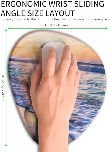 Palm-Rest and Wrist-Hugging Mouse Pad Wrist Rest, Ergonomic Wrist Support with Curve Fitting Cushioned Memory Foam for Carpal Tunnel Pain Relief, 9.9 x 8.3 Inch, Sunrise Beach - Image 4