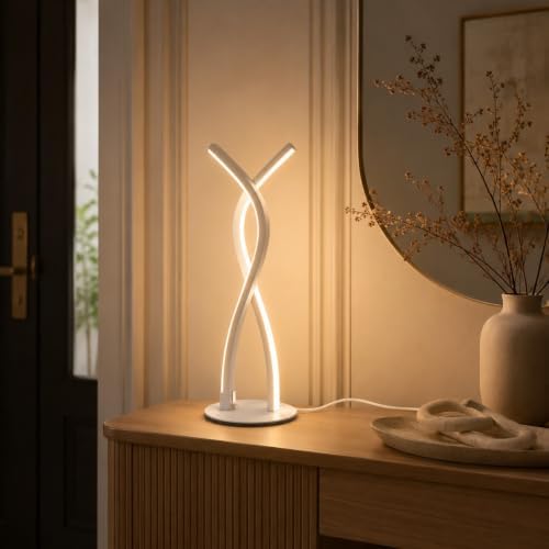 MORIACC Modern LED Table Lamp, App & Remote Control Bedside Lamp, 5 Color Temperatures 3500K-6500K, Dimmable 10%-100% Brightness, USB Powered Desk Light for Bedroom, Office and Living Room Decor - Image 3