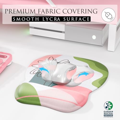 MROCO Ergonomic Mouse Pad with Gel Wrist Rest, 9.4 x 8.1 in, Pastel Petals - Image 2