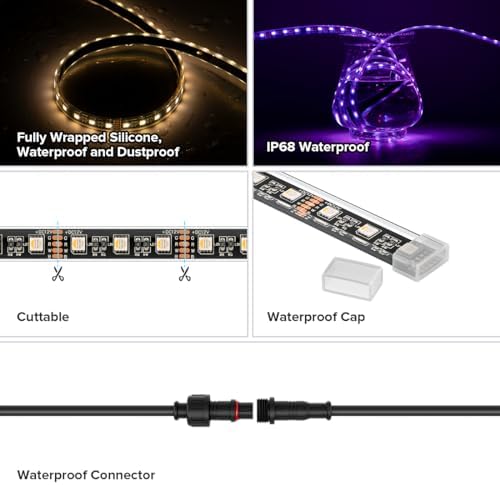 BTF-LIGHTING RGBW LED Strip IP68 Waterproof Cool White DC12V 16.4FT 300LED - Image 2