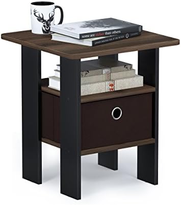 Furinno ANDREY Square Side Table, End Table, Night Stand, Columbia Walnut by Furinno-FitsYourSpaceFitsYourBudget