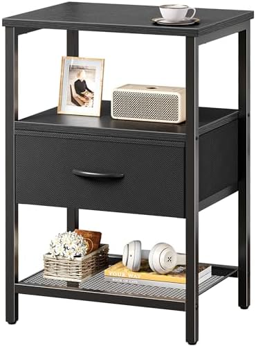 Huuger Night Stand with 2 Drawers, Bed Side Table with Open Shelf by Huuger