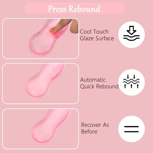 Computer Keyboard Stand Pad with Gel Wrist Rest Keyboard Pad Support with Comfortable Wrist Pad Easy Typing Ergonomic Tilted Acrylic Transparent Keyboard Riser Holder for Desktop Office Home Pink - Image 6