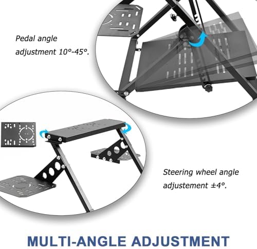 Anman Foldable Racing Flight Simulator Stand with Chair Wheel Fixed Slot - Image 3