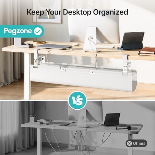 PEGZONE No Drill Under Desk Cable Management Tray, 31.5" Fabric Organizer - Image 7
