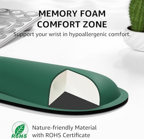 KTRIO Keyboard Wrist Rest & Mouse Pad with Wrist Rest, Forest Green | Memory Foam Wrist Support, Ergonomic Design, Non-Slip Base, Office and Home Use - Image 3