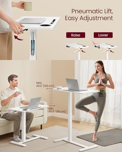VASAGLE Overbed Table with Wheels, Mobile Laptop Standing Desk, 31.5 Inch - Image 5