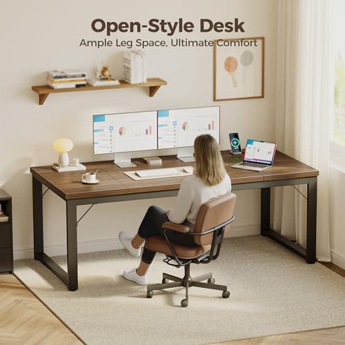 Mericonia 63 Inch Computer Desk, 1.2" Thick Heavy Duty Office Table - Image 5