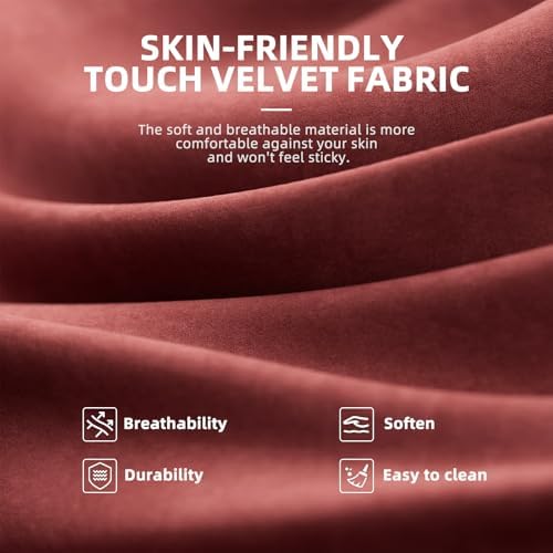 Ferghana Velvet Fabric Gaming Chair, High Back Ergonomic Gamer Chair for Adult, Comfortable Video Game Chair with Footrest and Massage Lumbar Cushion, Racing Reclining Office Computer Desk Chair Red - Image 5