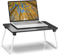 Ruxury Foldable Lap Desk Laptop Stand Bed Desk Table Tray, Breakfast Serving Tray, Portable & Lightweight Mini Table, Lap Tablet Desk for Sofa Couch Floor - Black by Ruxury