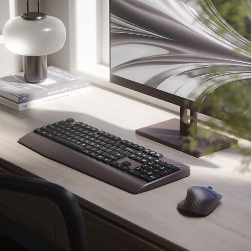 MPTOG Ergonomic Wireless Keyboard and Mouse Combo, Coffee - Image 2