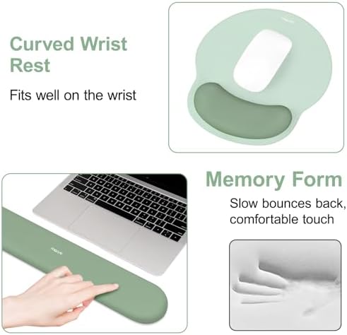 MOSISO Wrist Rest Support for Mouse Pad&Keyboard Set, Antique Green - Image 4