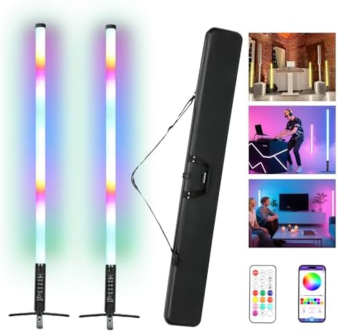 2 Pack 360 RGBW Tube Light Bar Rechargeable D40 5ft DJ Lights Professional Party Light Sticks for Outdoor Performance Live Stream Wedding Event Lighting by TAOXIRGB