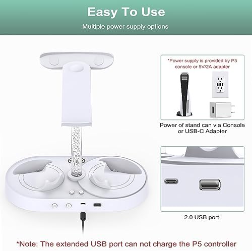 FASTSNAIL RGB Charging Stand & Storage Station for PlayStation VR2 - White - Image 5